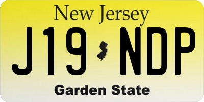 NJ license plate J19NDP