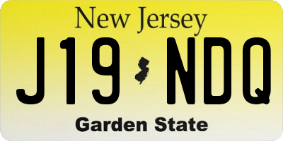 NJ license plate J19NDQ
