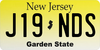 NJ license plate J19NDS