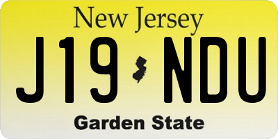 NJ license plate J19NDU