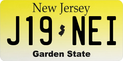 NJ license plate J19NEI