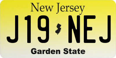 NJ license plate J19NEJ