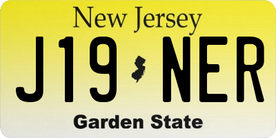 NJ license plate J19NER