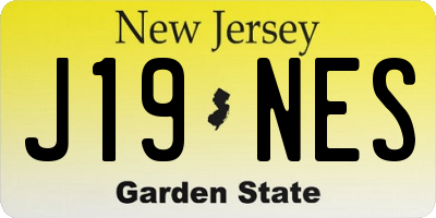 NJ license plate J19NES