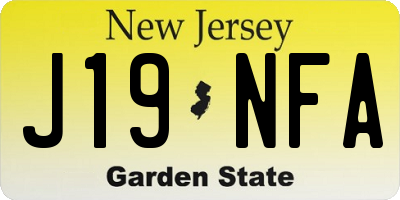 NJ license plate J19NFA