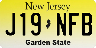 NJ license plate J19NFB
