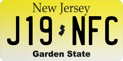 NJ license plate J19NFC