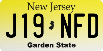 NJ license plate J19NFD