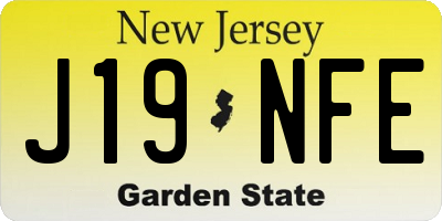 NJ license plate J19NFE