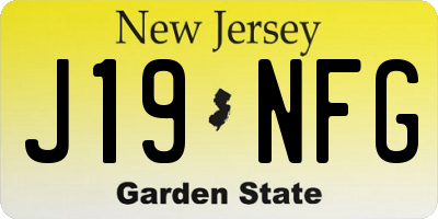 NJ license plate J19NFG