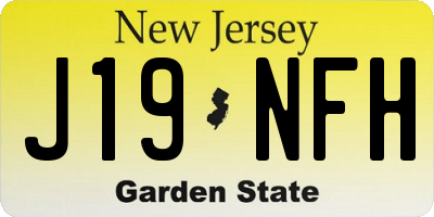 NJ license plate J19NFH