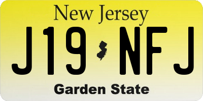NJ license plate J19NFJ