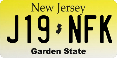 NJ license plate J19NFK