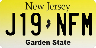 NJ license plate J19NFM