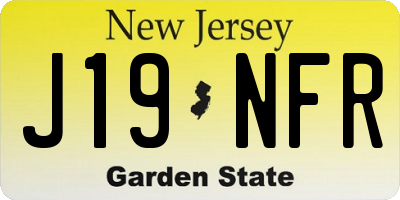 NJ license plate J19NFR