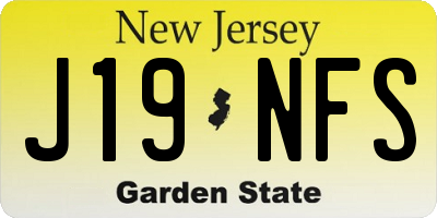 NJ license plate J19NFS