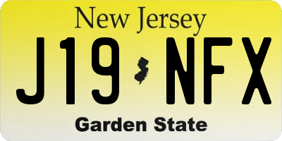 NJ license plate J19NFX