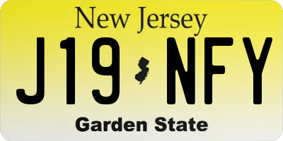 NJ license plate J19NFY