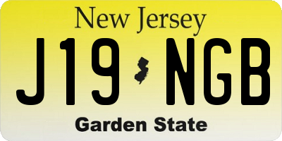 NJ license plate J19NGB