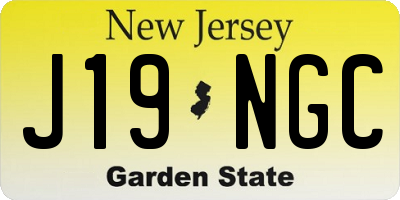 NJ license plate J19NGC