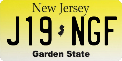 NJ license plate J19NGF