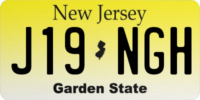 NJ license plate J19NGH