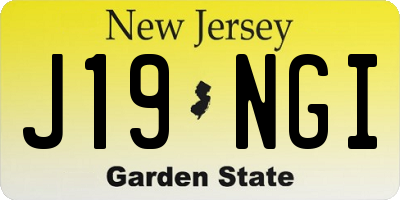 NJ license plate J19NGI