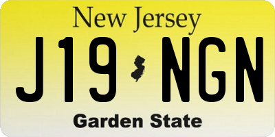 NJ license plate J19NGN