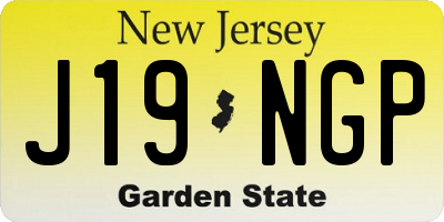 NJ license plate J19NGP