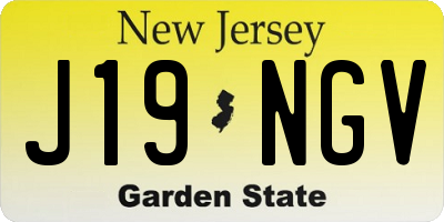 NJ license plate J19NGV