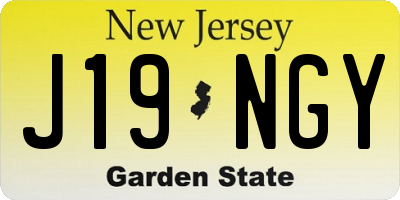 NJ license plate J19NGY