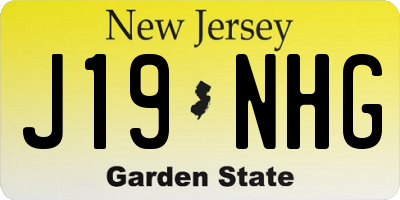NJ license plate J19NHG