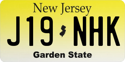 NJ license plate J19NHK