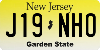NJ license plate J19NHO