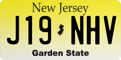 NJ license plate J19NHV