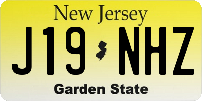 NJ license plate J19NHZ