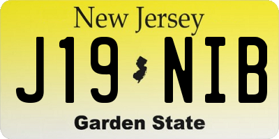 NJ license plate J19NIB