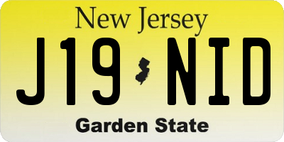 NJ license plate J19NID