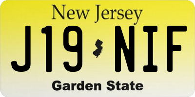 NJ license plate J19NIF