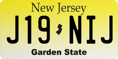 NJ license plate J19NIJ