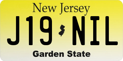 NJ license plate J19NIL