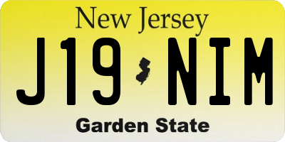 NJ license plate J19NIM