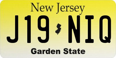 NJ license plate J19NIQ