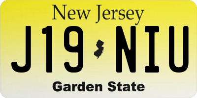 NJ license plate J19NIU