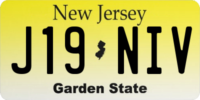 NJ license plate J19NIV