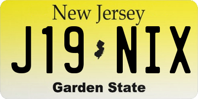 NJ license plate J19NIX