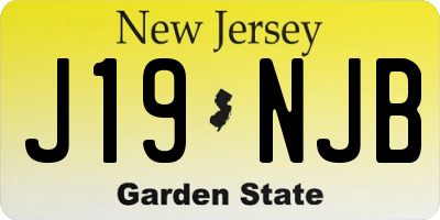 NJ license plate J19NJB