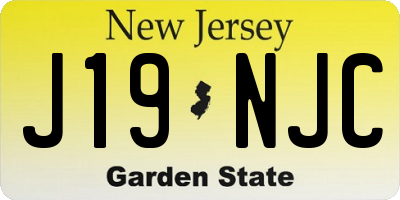 NJ license plate J19NJC
