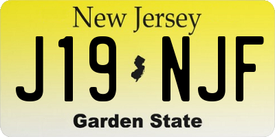 NJ license plate J19NJF