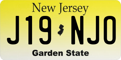 NJ license plate J19NJO